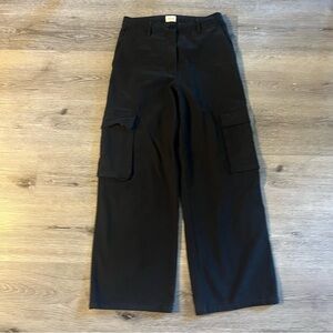 Aritzia Wilfred Free Black Modern Utility High Rise Wide Leg Cargo Pants Size 6